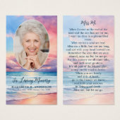 Carte de prière commémorative de la photo ovale de (Devant & derrière)