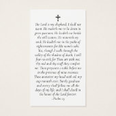 Carte de prière commémorative de la plage (Dos)