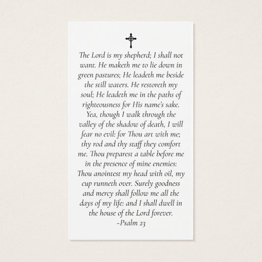 Carte de prière commémorative de la plage (Dos)