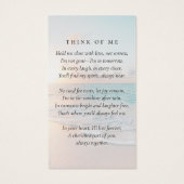 Carte de prière commémorative de la plage (Dos)