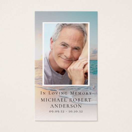 Carte de prière commémorative de la plage (Devant)