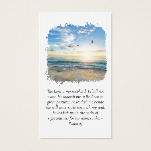 Carte de prière commémorative de la plage de photo (Dos)