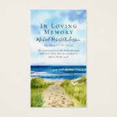 Carte de prière commémorative de la plage photo co (Dos)