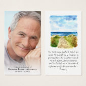 Carte de prière commémorative de la plage photo co (Devant & derrière)