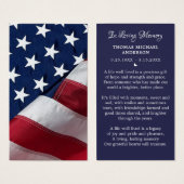 Carte de prière commémorative de la Sympathie patr (Devant & derrière)