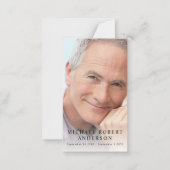 Carte de prière commémorative de la Sympathie phot (Devant)