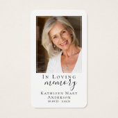 Carte de prière commémorative de la tortue de mer (Dos)