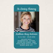 Carte de prière commémorative de la tortue de mer (Dos)