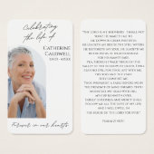 Carte de prière commémorative de l'arc moderne (Devant & derrière)