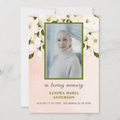 Carte de prière commémorative de l'enterrement des (Devant)