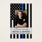 Carte de prière commémorative de l'officier de pol (Devant)