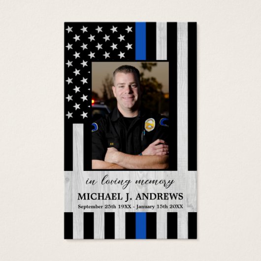 Carte de prière commémorative de l'officier de pol (Devant)