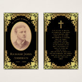 Carte de prière commémorative de l'or noir (Devant & derrière)