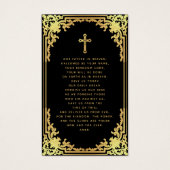 Carte de prière commémorative de l'or noir (Dos)