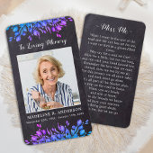 Carte de prière commémorative de mémoire funéraire