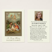 Carte de prière commémorative de Noël (Devant & derrière)