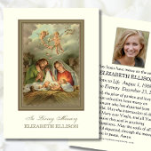 Carte de prière commémorative de Noël