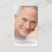 Carte de prière commémorative de photo complète du (Devant)