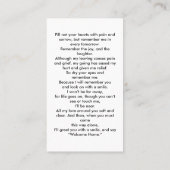 Carte de prière commémorative de photos funéraires (Dos)