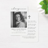 Carte de prière commémorative de Sympathy Photo mo (Bureau)