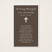 Carte de prière commémorative de Sympathy simple P (Dos)