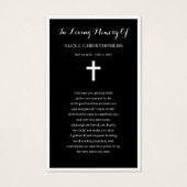 Carte de prière commémorative de Sympathy simple P (Dos)