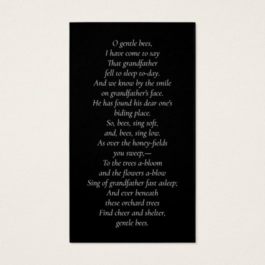 Carte de prière commémorative de Sympathy simple P (Dos)