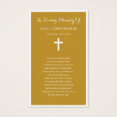 Carte de prière commémorative de Sympathy simple P (Dos)