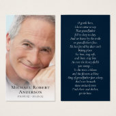 Carte de prière commémorative de Sympathy simple P (Devant & derrière)