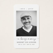 Carte de prière commémorative de Sympathy simple P (Devant)