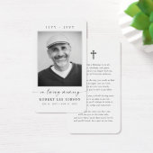 Carte de prière commémorative de Sympathy simple P (Bureau)