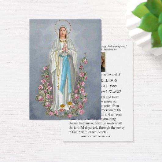 Carte de prière commémorative des funérailles cath (Bureau)