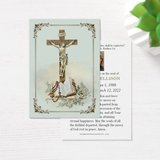 Carte de prière commémorative des funérailles cath (Bureau)