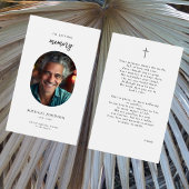 Carte de prière commémorative des funérailles cath