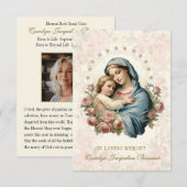 Carte de prière commémorative des funérailles cath (Devant / Derrière)