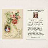 Carte de prière commémorative des funérailles de J (Devant & derrière)