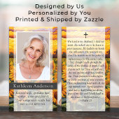 Carte de prière commémorative des funérailles des 