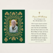 Carte de prière commémorative des funérailles d'or (Devant & derrière)