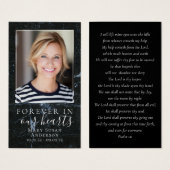 Carte de prière commémorative des funérailles en m (Devant & derrière)