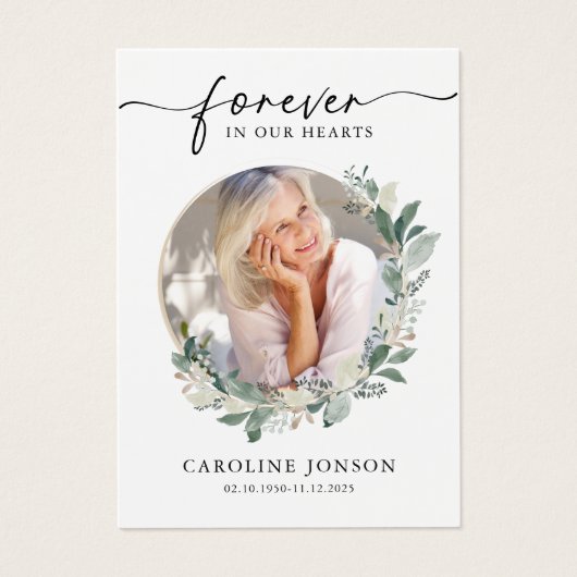 Carte de prière commémorative des funérailles flor (Devant)