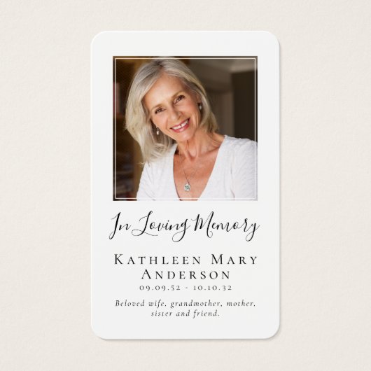 Carte de prière commémorative des funérailles papi (Devant)