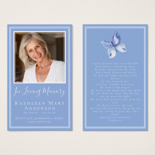 Carte de prière commémorative des funérailles papi (Devant & derrière)