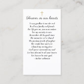 Carte de prière commémorative des funérailles phot (Dos)