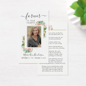 Carte de prière commémorative des funérailles rose (Bureau)