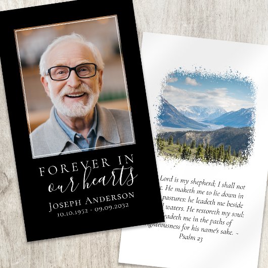 Carte de prière commémorative des Monts-Photo