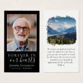 Carte de prière commémorative des Monts-Photo (Devant & derrière)