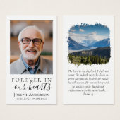 Carte de prière commémorative des Monts-Photo (Devant & derrière)