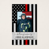 Carte de prière commémorative des pompiers de la l (Devant)