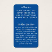 Carte de prière commémorative des soldats tombés (Dos)