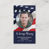 Carte de prière commémorative Drapeau américain An (Devant)